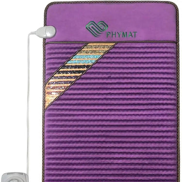 PHYMAT Amethyst + Multi-Crystal Far-Infrared Heating Mat: Purple Vegan Suede - Extra-Wide 70